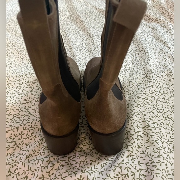 EMANUELE CRASTO Taupe Brown Beige Leather Chelsea Boots EUR 41/ US 10.5 - Picture 5 of 9
